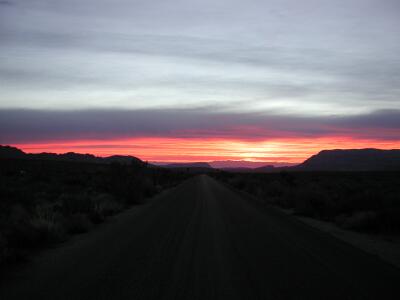 Desert Road at Sunrise